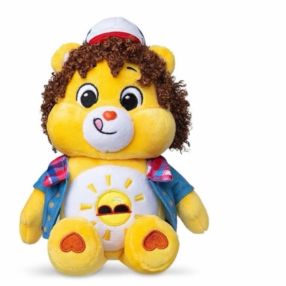 Care Bears x Stranger Things Fun Size Plush - Funshine Bear as Dustin NEW